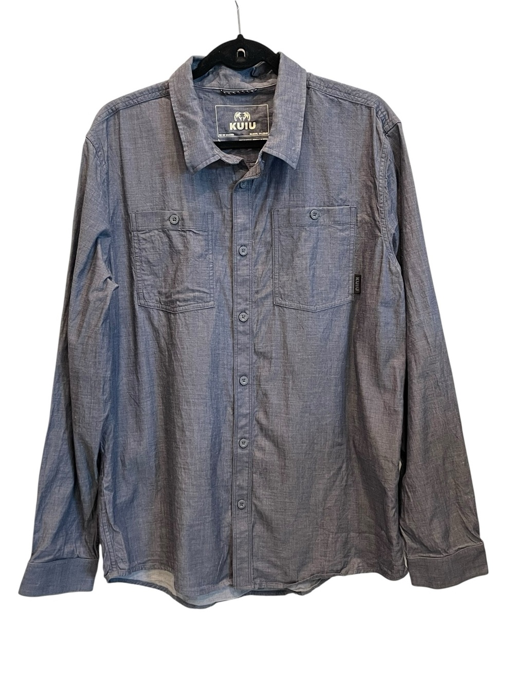 KUIU Men's Long-Sleeve Button-Down Shirt - Slate Blue